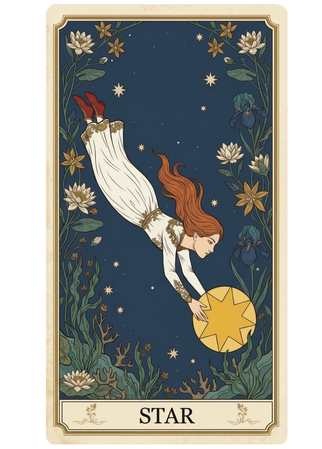 Carta dei tarocchi: La Stella — etichetta di Star Gin